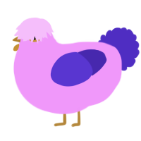 A lavender and indigo chicken