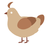 A beige and brown chicken