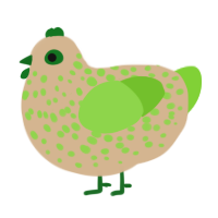 (unnamed), a beige and grass chicken with a speckle pattern