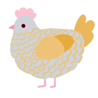 A mist and honey chicken with a lace pattern