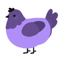 A lilac and overcast chicken with a head pattern