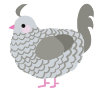 A mist and ash chicken with a lace pattern