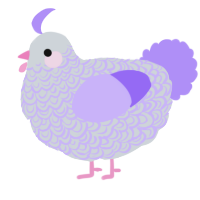 A mist and lilac chicken with a double-lace pattern