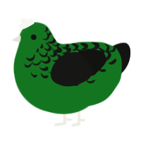 A leaf and black chicken with a half-lace pattern