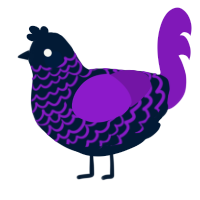 A tumblr and violet chicken with a lace pattern