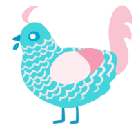 GetInto Hypnosis Mic, a aqua and rose chicken with a lace pattern