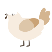 A cream and beige chicken