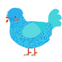 summer waves, a sky and aqua chicken with a double-lace pattern