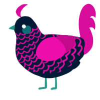A tumblr and fuchsia chicken with a lace pattern