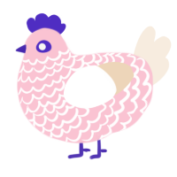 A rose and cream chicken with a lace pattern