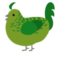 A chartreuse and leaf chicken with a half-lace pattern