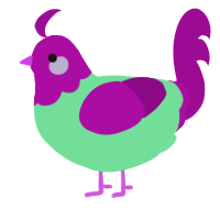 A spring and plum chicken with a head pattern