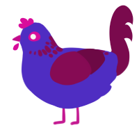 (unnamed), a indigo and wine chicken with a neck-speckle pattern