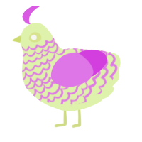 A apple and orchid chicken with a lace pattern
