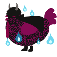 A black and wine chicken with a double-lace pattern