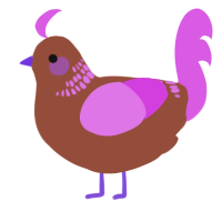 A russet and orchid chicken with a neck-band pattern