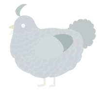 A mist and silver chicken with a lace pattern