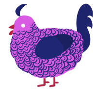 A orchid and navy chicken with a double-lace pattern