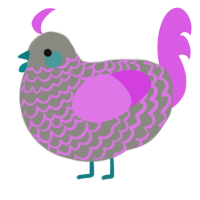 A ash and orchid chicken with a lace pattern