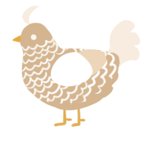 A beige and cream chicken with a lace pattern