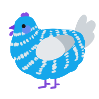A sky and mist chicken with a bar pattern