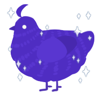 Indieband, a indigo chicken with a bar pattern