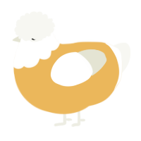 A honey and white chicken with a head pattern