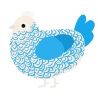 Porcelain, a cream and sky chicken with a double-lace pattern