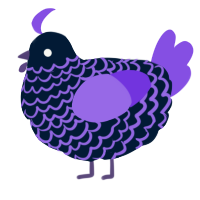 A tumblr and blurple chicken with a lace pattern