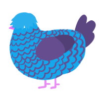 A sky and overcast chicken with a lace pattern