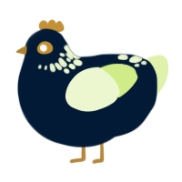 A tumblr and apple chicken with a neck-speckle pattern
