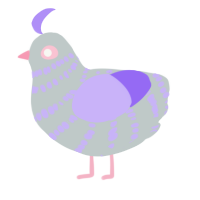 A silver and lilac chicken with a bar pattern