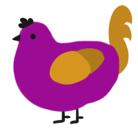A plum and ochre chicken