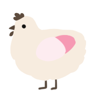 A cream and rose chicken