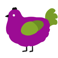 A plum and chartreuse chicken