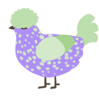 (unnamed), a lilac and gluppy chicken with a speckle pattern
