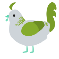 A mist and chartreuse chicken with a neck-band pattern