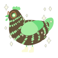 ココア, a bark and spring chicken with a bar pattern