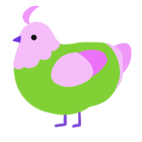A grass and lavender chicken with a head pattern