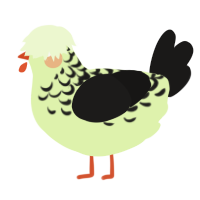 A apple and sable chicken with a half-lace pattern