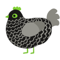 A sable and ash chicken with a lace pattern