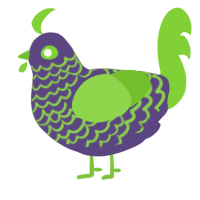 Halloween, a overcast and grass chicken with a lace pattern