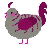 A ash and wine chicken with a half-bar pattern