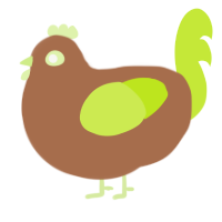 A brown and lime chicken
