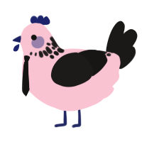 Shes so cute aaaa, a rose and sable chicken with a neck-speckle pattern