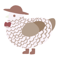 A lavender and brown chicken with a lace pattern