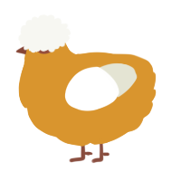 A orange and white chicken