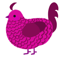 A fuchsia and wine chicken with a lace pattern