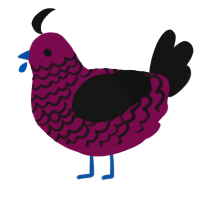 A wine and black chicken with a lace pattern
