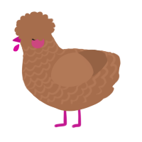 A brown chicken with a lace pattern